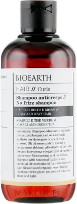 Шампунь Bioearth Anti-Frizz для вьющихся волос, с бергамотом, ниаули и зелёным чаем, 250 мл, Италия