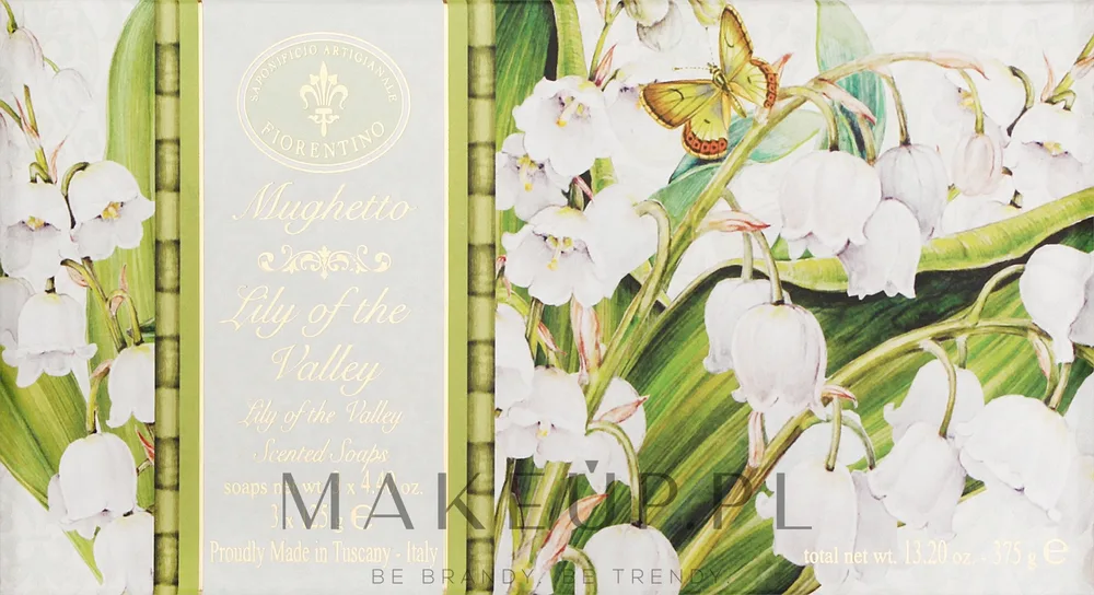 Набор мыла Saponificio Artigianale Fiorentino Lily Of The Valley с ландышем, 3 x 125 г