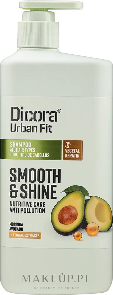 Шампунь Dicora Urban Fit Smooth & Shine для всех типов волос, с маслом авокадо и морингой, 400/800 мл