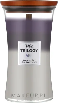 WoodWick Trilogy Hourglass Amethyst Sky / Свеча с деревянным фитилём, лаванда и сандал