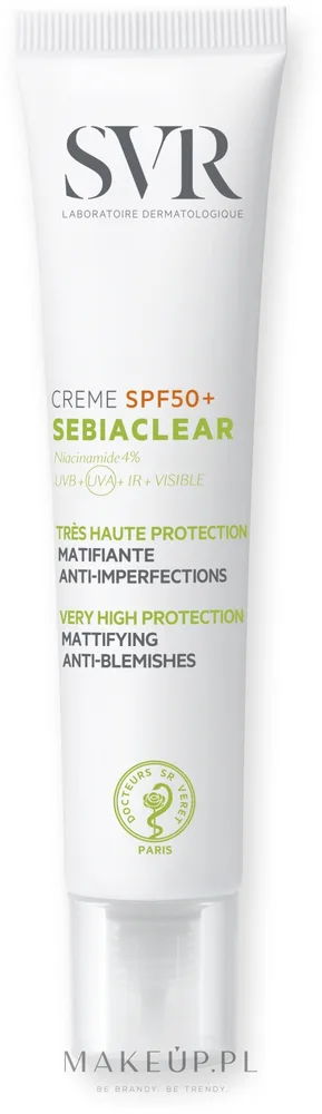Крем солнцезащитный для лица SVR Sebiaclear SPF50+ матирующий 40 мл