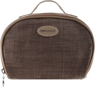 Косметичка Top Choice Nature Tones 99267 хлопок бежевая молния 19х14х7 см