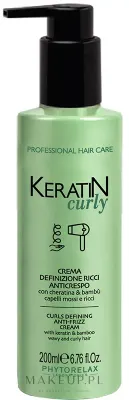 Phytorelax Laboratories Phytorelax Laboratories Keratin Curly Curls Defining Anti-Frizz Cream - Крем для волос Phytorelax Keratin Curly разглаживающий, для кудрей, с кератином, антипушение, 200 мл