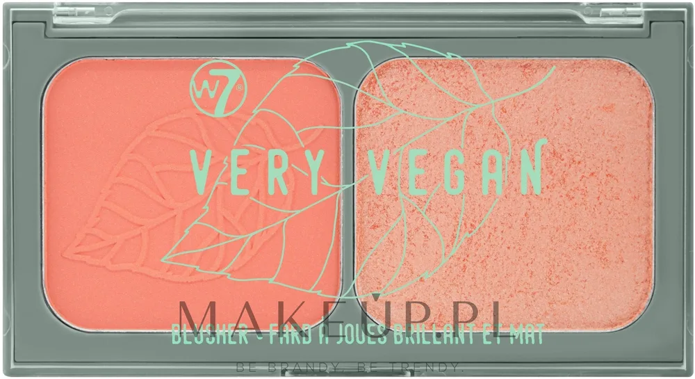 Румяна для лица W7 Very Vegan Duo Blusher двойные, матовый и мерцающий финиш, 16 г, оттенок Freesia