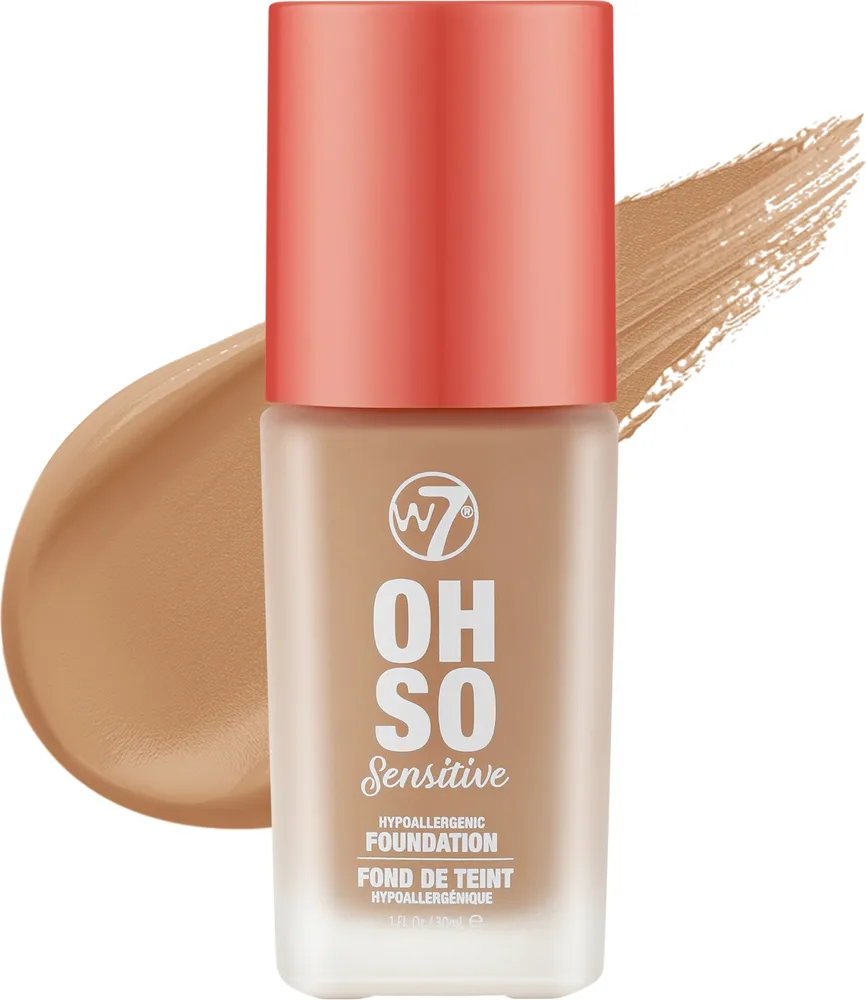 Тональная основа W7 Oh So Sensitive Hypoallergenic Foundation гипоаллергенная матирующая, 30 мл, оттенок Early Tan