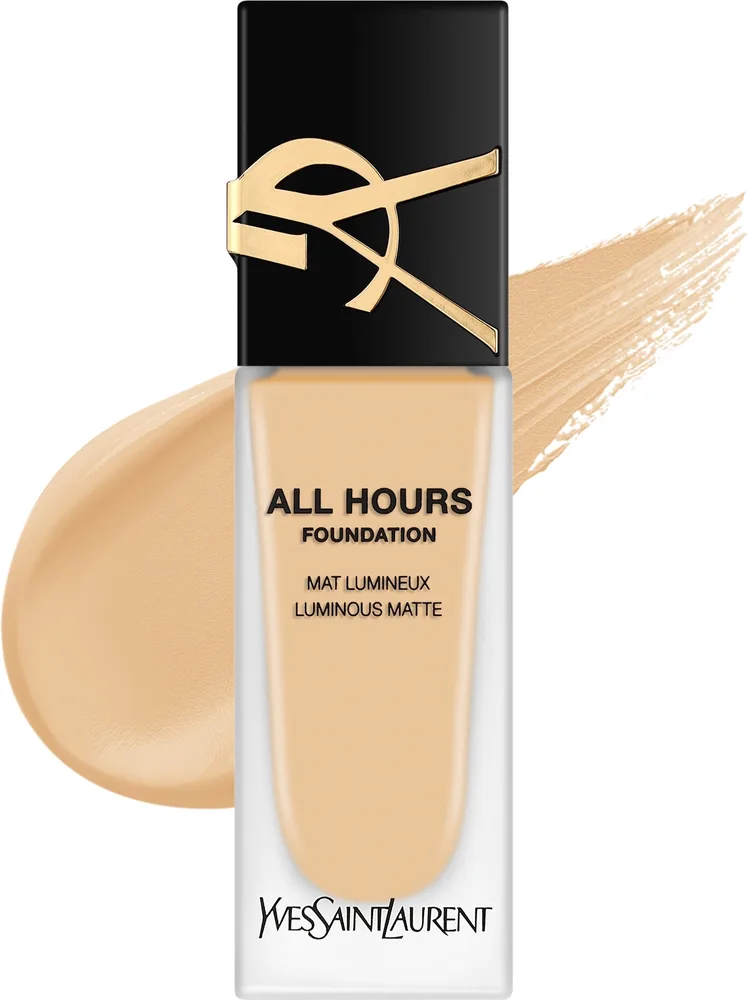 Тональный флюид Yves Saint Laurent All Hours Foundation Luminous Matte матирующий стойкий, 25 мл, оттенок LN4
