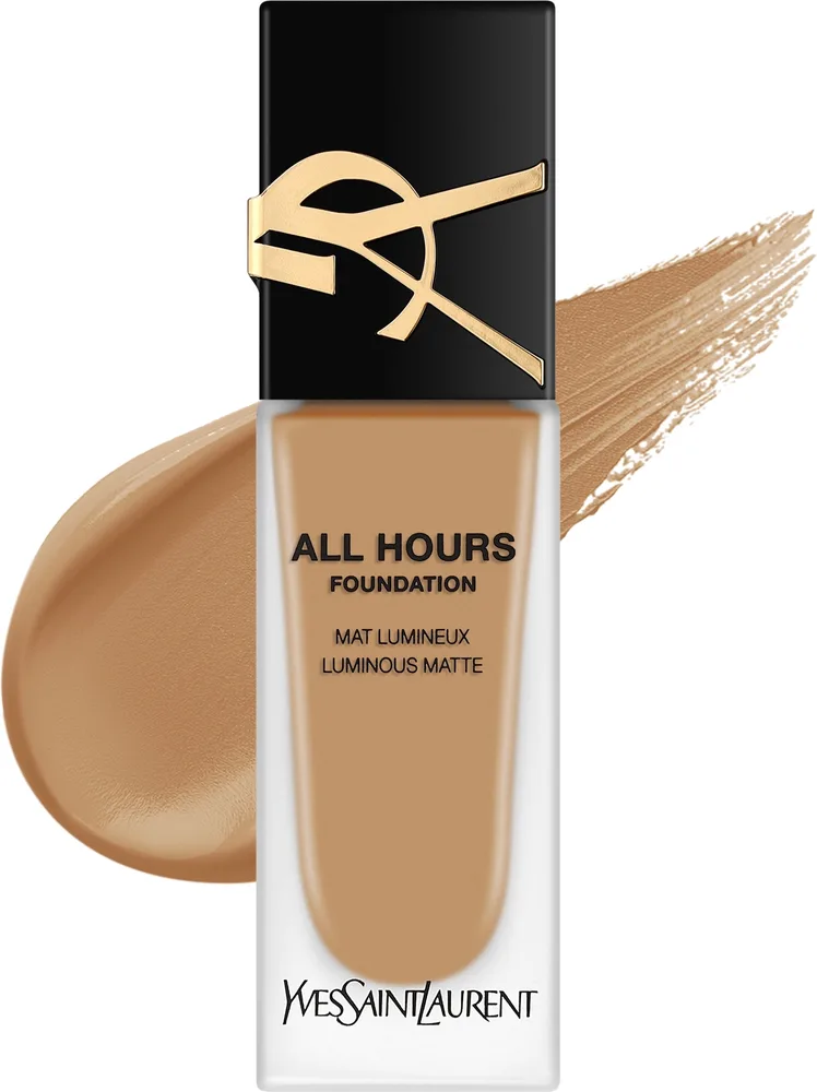 Тональный флюид Yves Saint Laurent All Hours Foundation Luminous Matte матирующий стойкий, 25 мл, оттенок MW8