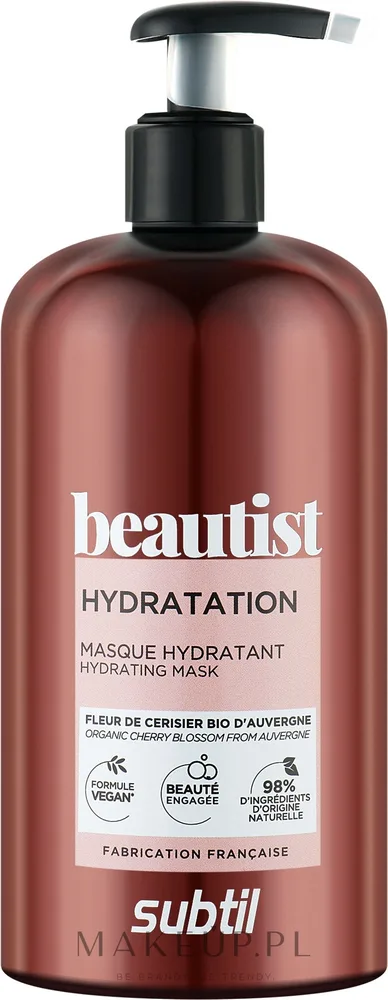 Маска для волос Subtil Beautist Hydration увлажняющая, экстракт цветов вишни, жожоба, масло ши, 250 мл