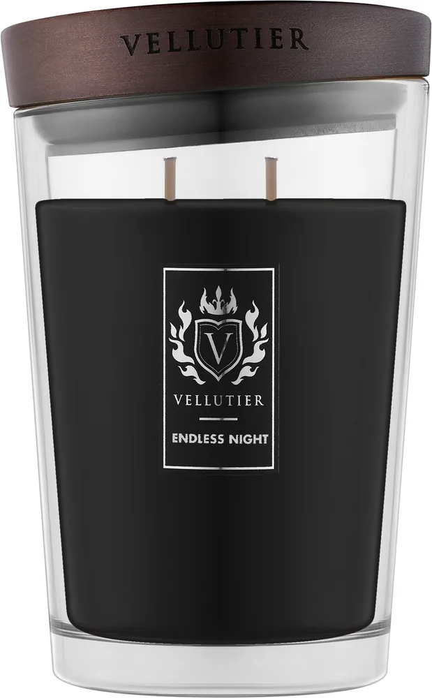 Vellutier Endless Night / Свеча в стекле, амбра, ваниль и сандал