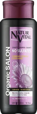 Шампунь Natur Vital Organic Salon для окрашенных волос, с подсолнечником и кератином, без сульфатов, 300 мл