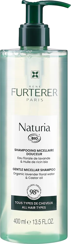 Мицеллярный шампунь Rene Furterer Naturia с алоэ вера и гидролатом лаванды, для всей семьи, 400 мл