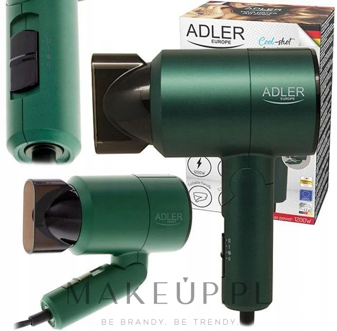 Фен Adler AD-2265 бирюзовый 1200 Вт со складной ручкой