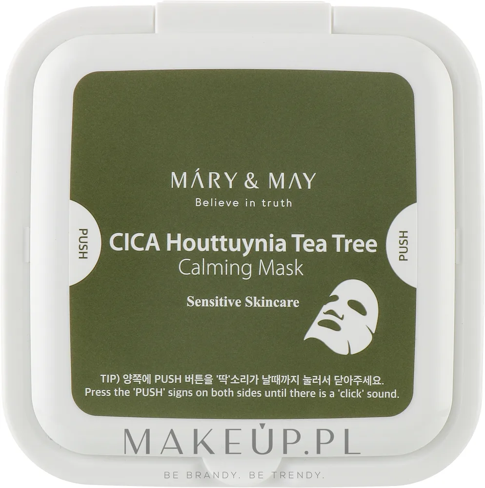 Mary & May CICA Houttuynia Tea Tree Calming Mask — успокаивающие тканевые маски для лица, 30 шт