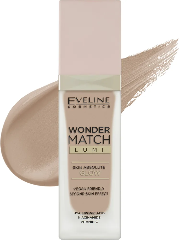 Тональный крем Eveline Cosmetics Wonder Match Lumi Foundation сияющий SPF 20, 30 мл, оттенок 20 - Nude Warm