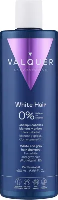 Шампунь Valquer White And Grey Hair для седых и осветлённых волос, без сульфатов, с пантенолом, 400 мл