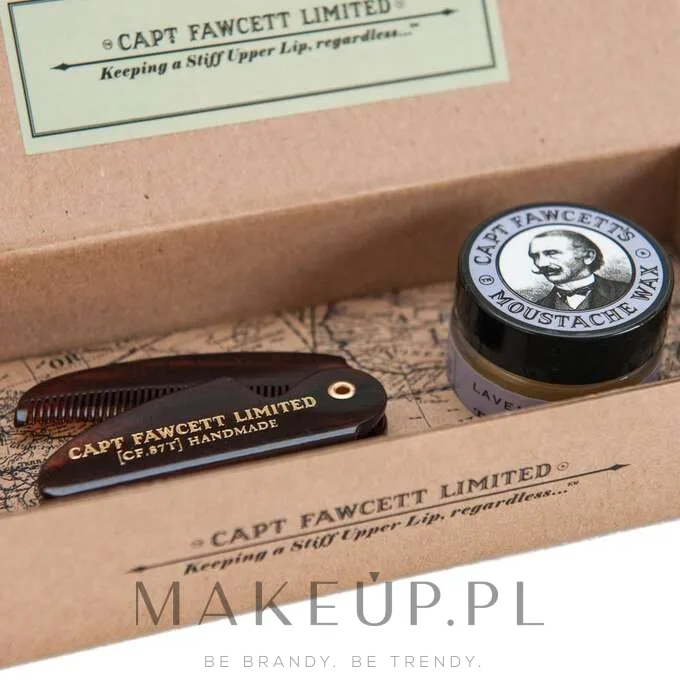 Набор для усов Captain Fawcett воск с лавандой и складная карманная расческа 15 мл