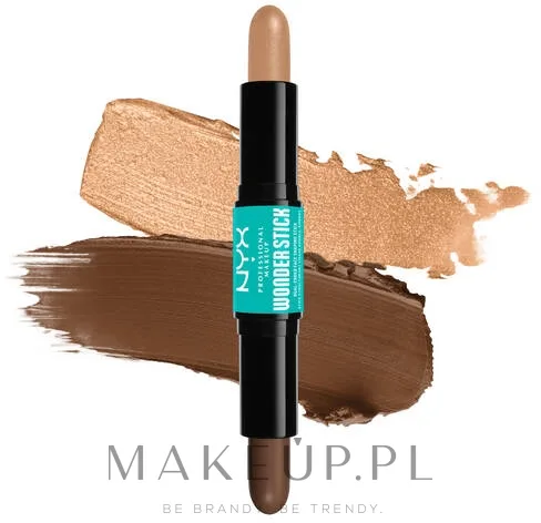 NYX Professional Makeup Kredka do konturowania 2 w 1 - Бронзер для лица NYX Wonder Stick Dual Face Highlight & Contour, оттенок 05 - Medium Tan