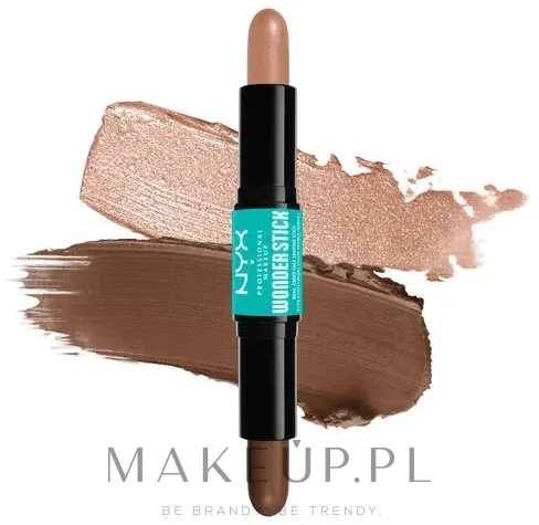 NYX Professional Makeup Kredka do konturowania 2 w 1 - Бронзер для лица NYX Wonder Stick Dual Face Highlight & Contour, оттенок 04 - Medium