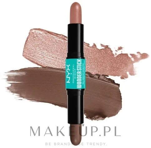 NYX Professional Makeup Kredka do konturowania 2 w 1 - Бронзер для лица NYX Wonder Stick Dual Face Highlight & Contour, оттенок 03 - Light Medium