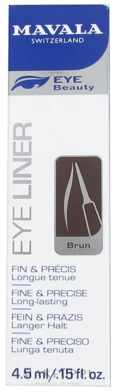 Подводка для глаз Mavala Eye-Lite Eye Liner жидкая, с полуматовым финишем, 4,5 мл, оттенок Brun