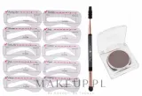 Набор для бровей Lash Brow Stamp Brows тени для бровей 2 г кисть-спонж и трафареты 10 форм, оттенок Mocca — фото 1