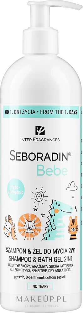 Шампунь и гель для мытья тела 2 в 1 Seboradin Bebe для детей, 500 мл