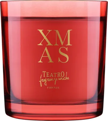 Teatro Fragranze Uniche Xmas / Свеча в стекле, пряный сладкий рождественский аромат, 180 г