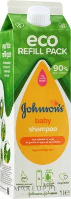Детский шампунь Johnson's Baby Gold Refill без слёз, с кокосовыми ПАВ, экоформат, 1000 мл, Италия