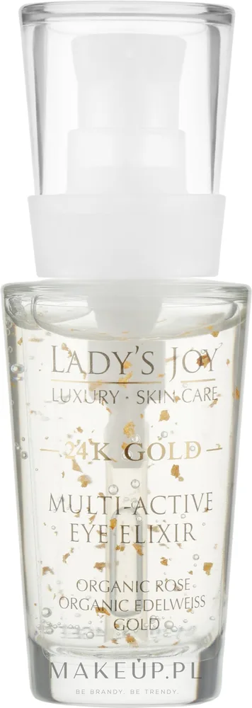Эликсир для области вокруг глаз Bulgarian Rose Lady's Joy Luxury 24K Gold с розовой водой и эдельвейсом для зрелой кожи 30 мл