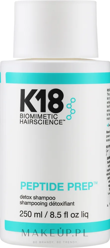 K18 Hair K18 Hair Biomimetic Hairscience Peptide Prep Detox Shampoo - Детокс-шампунь K18 Peptide Prep с углём, салициловой кислотой и биомиметическим пептидом, 250 мл, Канада