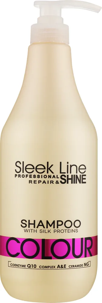 Шампунь Stapiz Sleek Line Colour для окрашенных волос, с протеинами шёлка и керамидами, 1000 мл