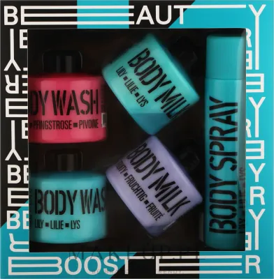 Набор для тела Stackable гели для душа молочко и спрей Blue Lily Pink Peony и Fruity 5 предметов