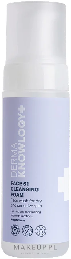 DermaKnowlogy Face 61 Cleansing Foam очищающая пенка для чувствительной кожи с пантенолом и бетаином 150 мл