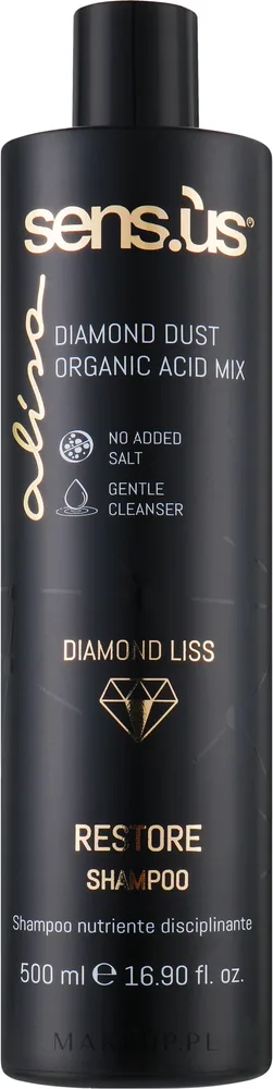 Восстанавливающий шампунь Sensus Alisa Diamond с алмазной пудрой и витамином C, для поврежденных волос, 250 мл