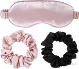 Набор W7 Cosmetics Satin Chic Sweet Dreams атласная маска для сна розовая и 2 резинки для волос — фото 2
