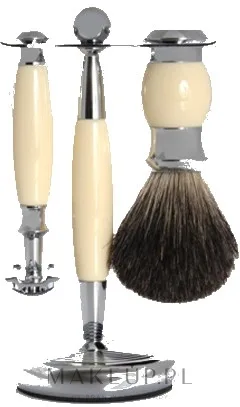 Набор для бритья Golddachs Pure Badger Safety Razor Ivory Chrome помазок из натурального ворса барсука станок безопасного типа и подставка слоновая кость и хром