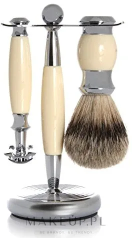 Набор для бритья Golddachs Finest Badger Safety Razor Ivory Chrome помазок из натурального ворса барсука высшего качества станок безопасного типа и подставка слоновая кость и хром