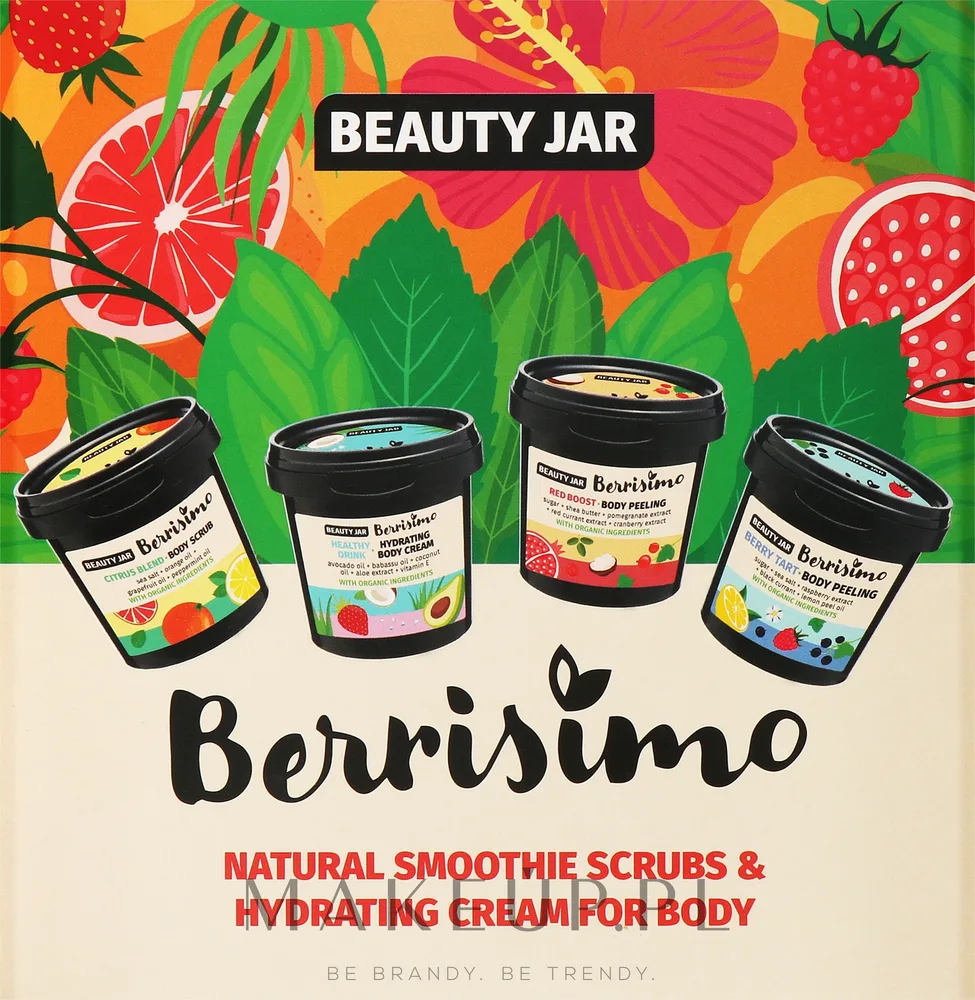 Набор для тела Beauty Jar Berrisimo два пилинга скраб и крем с малиной черной смородиной и ши 160+200+200 г+155 мл
