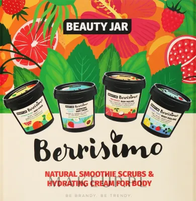 Набор для тела Beauty Jar Berrisimo два пилинга скраб и крем с малиной черной смородиной и ши 160+200+200 г+155 мл