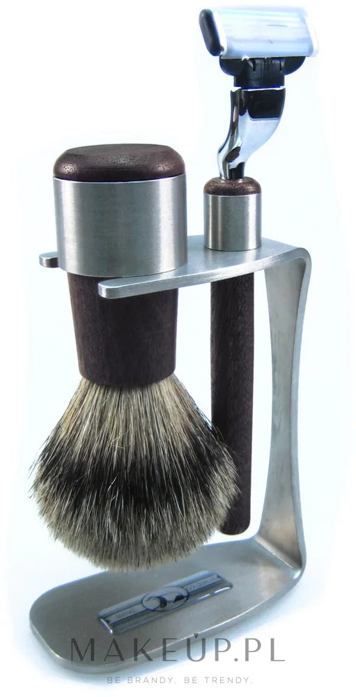 Набор для бритья Golddachs Pure Badger Wenge Wood Stainless Steel Mach3 помазок из натурального ворса барсука станок Gillette Mach 3 и подставка дерево венге и нержавеющая сталь
