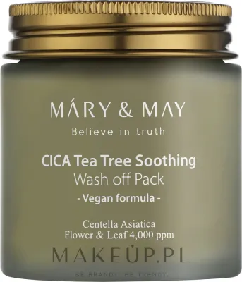 Mary & May Cica Tea Tree Soothing Wash Off Pack — успокаивающая очищающая маска для лица, 30 г / 125 г