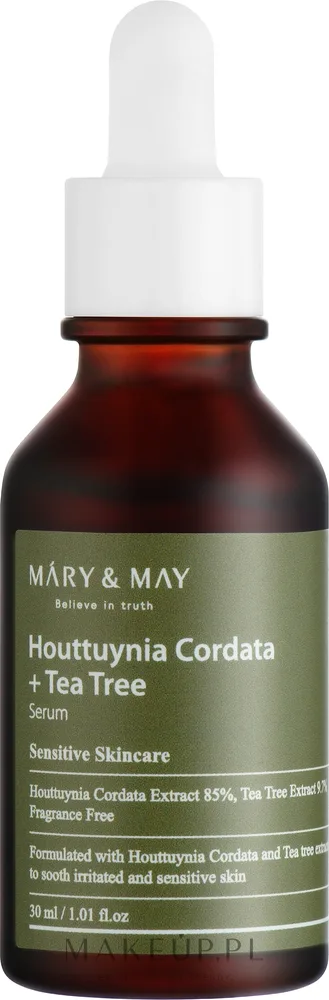 Успокаивающая сыворотка для лица Mary & May Houttuynia Cordata + Tea Tree для проблемной кожи 30 мл