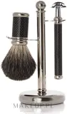 Набор для бритья Golddachs Pure Bristle Wenge Wood Stainless Steel Mach3 помазок из натуральной щетины станок Gillette Mach 3 и подставка дерево венге и нержавеющая сталь — фото 1