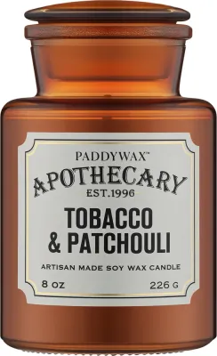 Paddywax Apothecary Tobacco & Patchouli / Свеча в стекле, табак, пачули и ваниль, 226 г