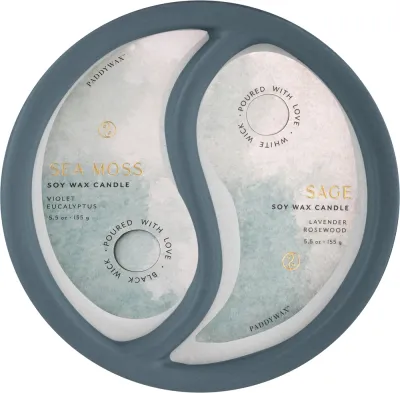 Paddywax Yin Yang Sea Moss & Sage / Свеча в керамике, морской мох и шалфей, 311 г