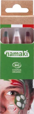 Namaki Supporter Kit набор карандашей для аквагрима и макияжа лица зеленый, белый, красный, натуральный состав, для детей 3 x 2,1 г