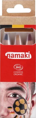 Namaki Supporter Kit набор карандашей для аквагрима черный, желтый, красный, детский грим на лицо, 3x2,1 г