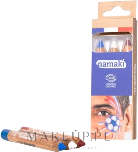 Namaki Supporter Kit набор карандашей для аквагрима детский, синий, белый, красный, 3 x 2.1 г