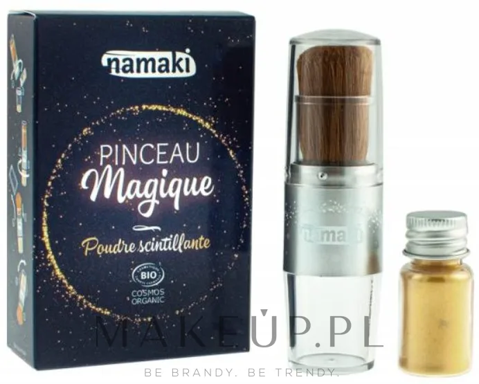 Namaki Gold Sparkling набор блёстки глиттер для лица тела и волос золотой минеральный 4 г плюс кисть для нанесения, детский макияж
