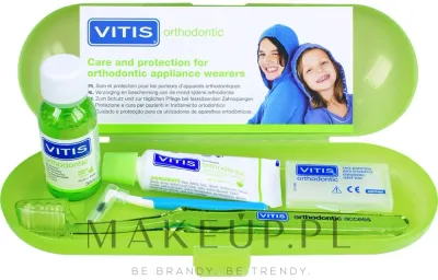 Дорожный набор для брекетов Dentaid Vitis Orthodontic паста щетка ополаскиватель воск и ершик 15+30 мл